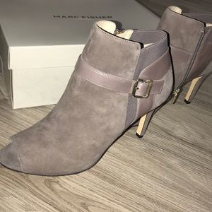 Marc Fisher Suede Peep-toe ankle boot